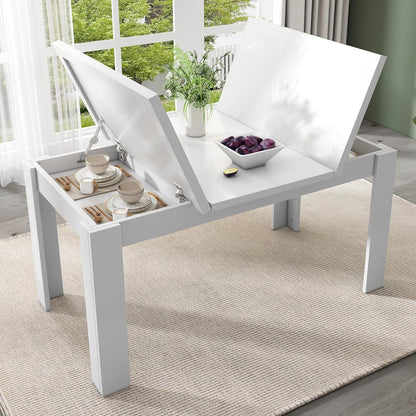 Esstisch weiß 120x70cm mit Stauraum – Multifunktional & Platzsparend