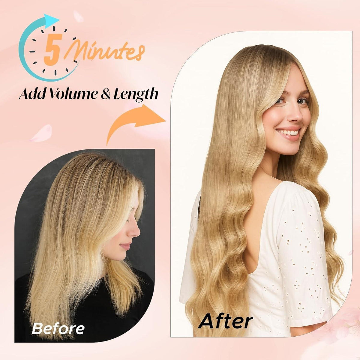 Echthaar Clip-Ins Dunkelbraun 40cm - Remy Haarverlängerung
