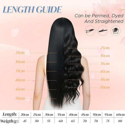 Echthaar Clip-Ins Platinblond 45cm - Remy Haarverlängerung