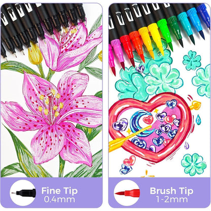 Dual Brush Pen Set 168 Farben – Pinsel & Feinschreiber