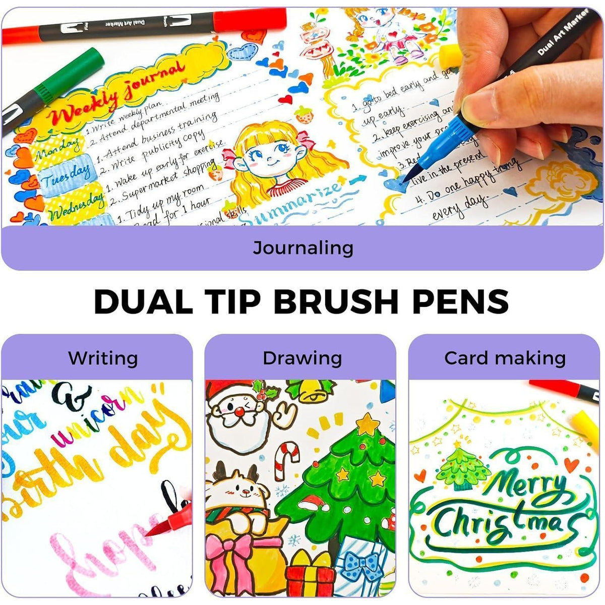 Dual Brush Pen Set 168 Farben – Pinsel & Feinschreiber