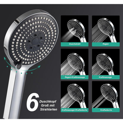 Regendusche Duschsystem Chrome, Höhenverstellbar & Handbrause