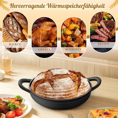 Gusseisen Brotbacktopf Set 5.7L mit Gärkorb & Zubehör