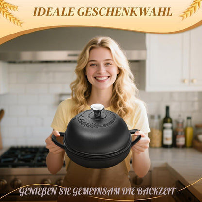 Gusseisen Brotbacktopf Set 5.7L mit Gärkorb & Zubehör