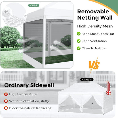 Faltpavillon 3x4,5m – Wasserdicht, Stabil & Mit Moskitonetz