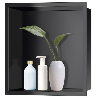 Eingebettete Duschnische Schwarz Matt 30x30x10cm Edelstahl
