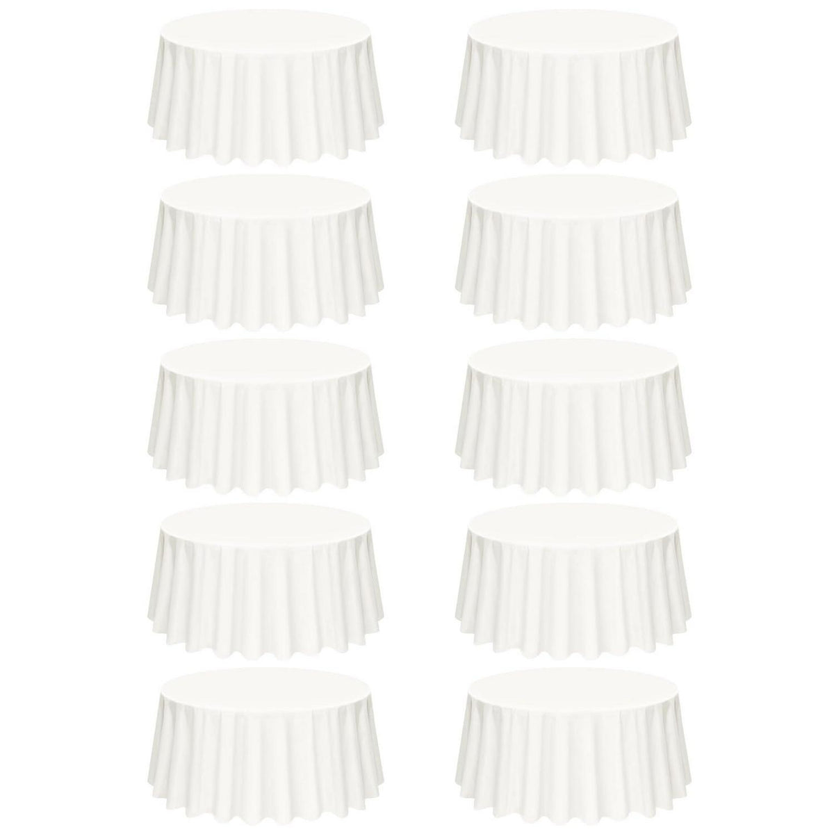10er-Pack Elfenbein Tischdecken rund 90 Zoll Polyester
