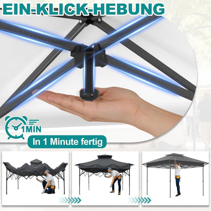 4x4 Pop-up Pavillon mit Moskitonetz & Doppeldach