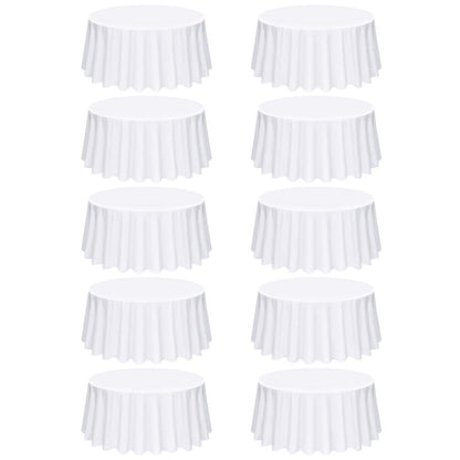 10er Pack Runde Tischdecke Weiß 90 Zoll Polyester