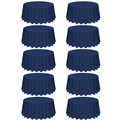 10er-Pack Navy Blau Runde Tischdecke 90 Zoll – Fleckenfest & Elegant
