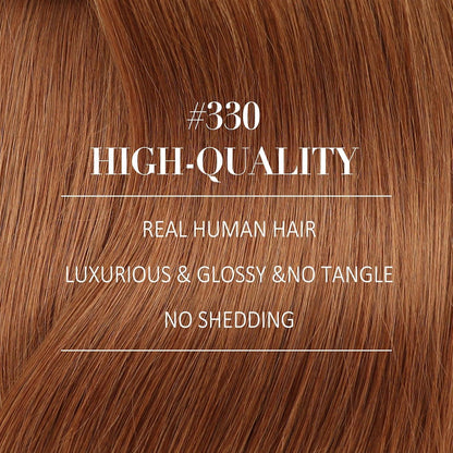 Clip-in Echthaarverlängerung 40cm Rotbraun – Salon Qualität