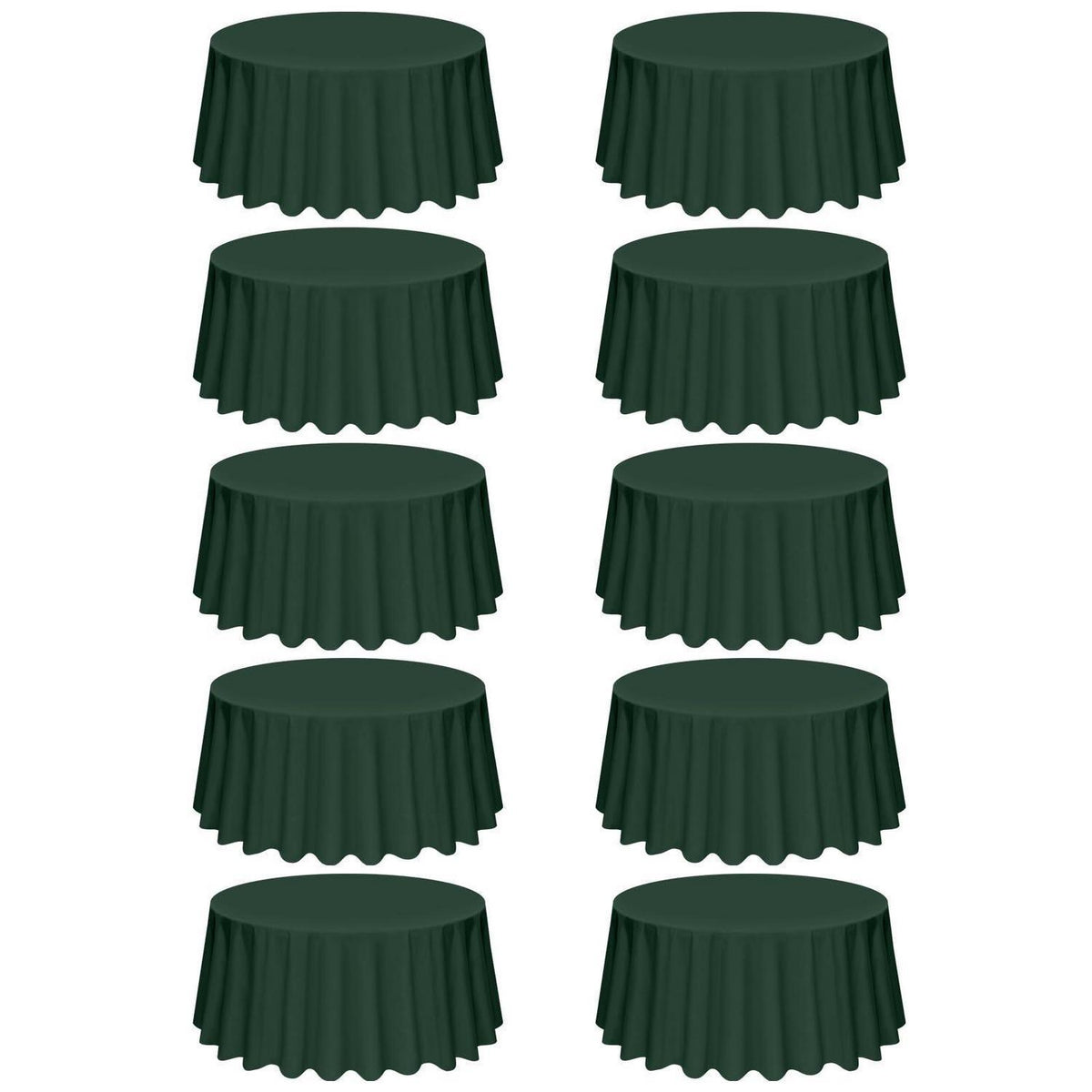 10er-Pack Rundtischdecke 305cm Hunter Green – Fleckenresistente Tischdecke