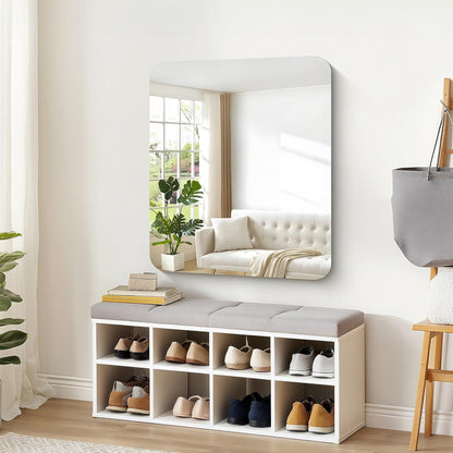 Rahmenloser Wandspiegel 90x75 cm – Rechteckig, Abgerundete Ecken