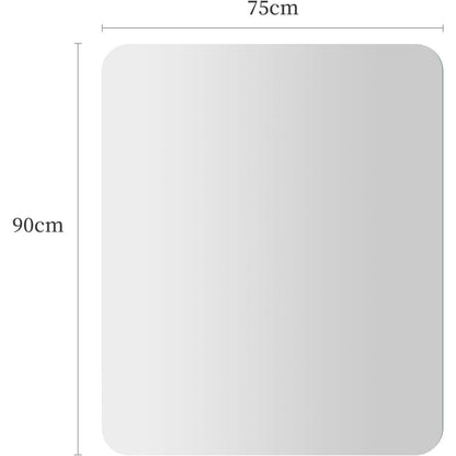 Rahmenloser Wandspiegel 90x75 cm – Rechteckig, Abgerundete Ecken