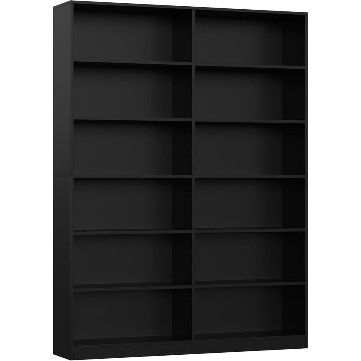 Bücherregal 12 Fächer – Standregal Schwarz für Wohnzimmer & Büro