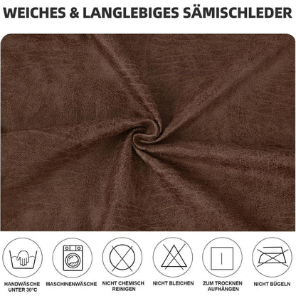 Stretch Stuhlhussen Sämischleder 6er Set Braun