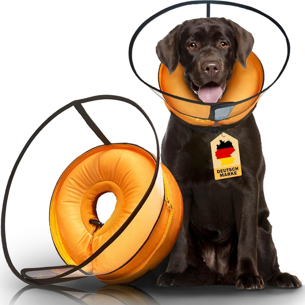 Aufblasbare Hundehalskrause 2in1 – Leckschutz & Komfort [Größe 2]