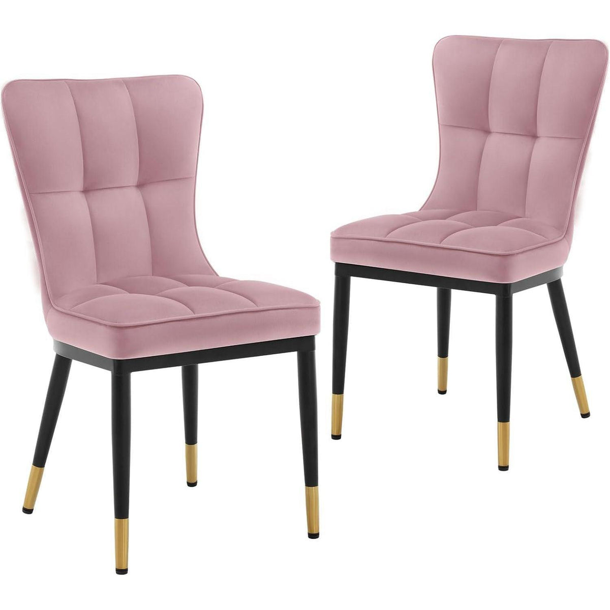 Samt Esszimmerstühle 2er Set – Rosa, Bequem & Robust