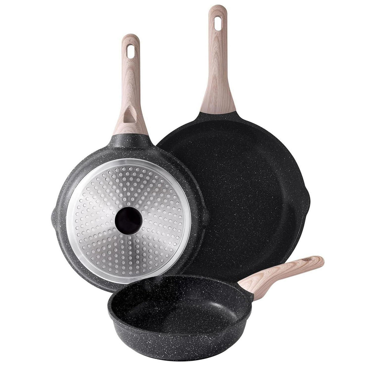 3-tlg. Antihaft Bratpfannen-Set 24/28/32 cm – Induktion