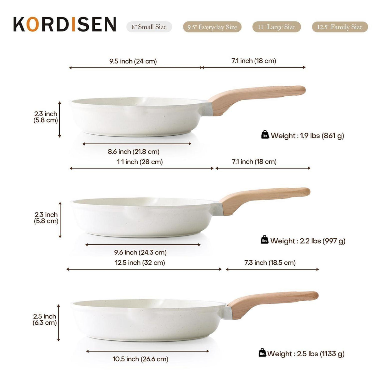 Keramik Pfannenset 3-teilig – Antihaft, Induktion, 24/28/32 cm