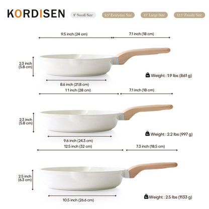Keramik Pfannenset 3-teilig – Antihaft, Induktion, 24/28/32 cm