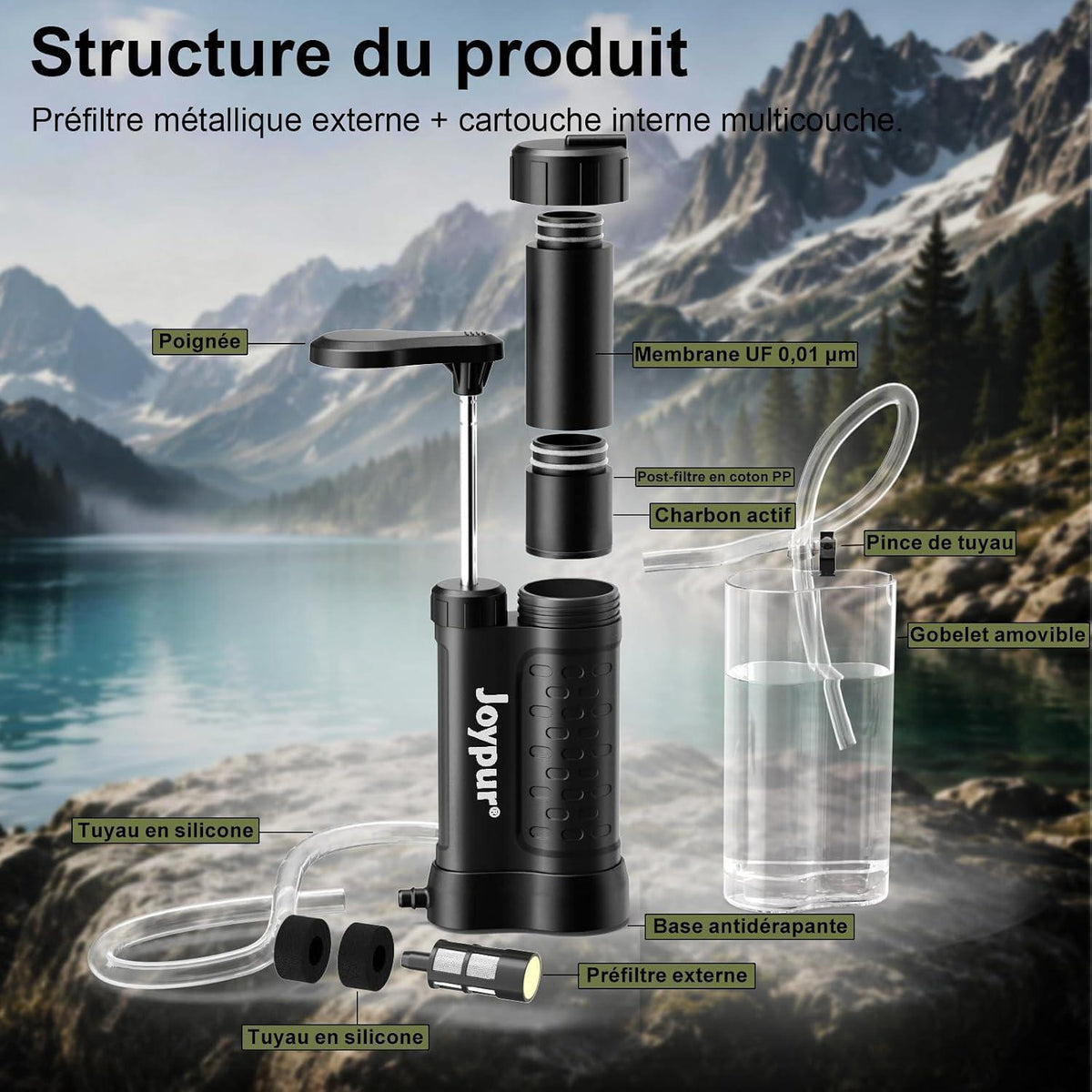 Outdoor Wasserfilter – 5-Stufen UF Membran – 0.01μm