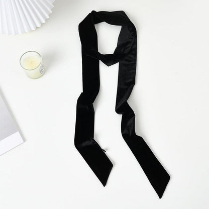 Schmaler Satin-Schal 2er-Set Schwarz für Damen