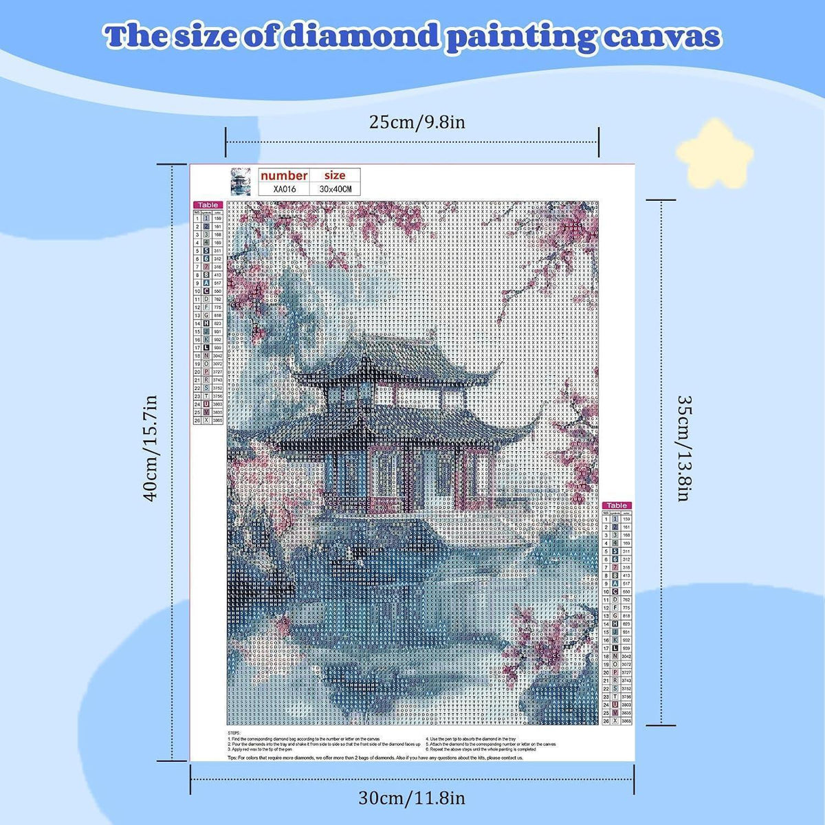 5D Diamantmalerei Chinesische Architektur – DIY Landschaftsbild
