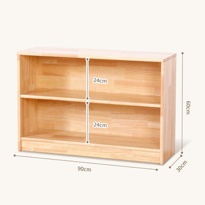 Gummiholz Spielzeugschrank Kinderregal 90cm – Organizer & Bücherregal