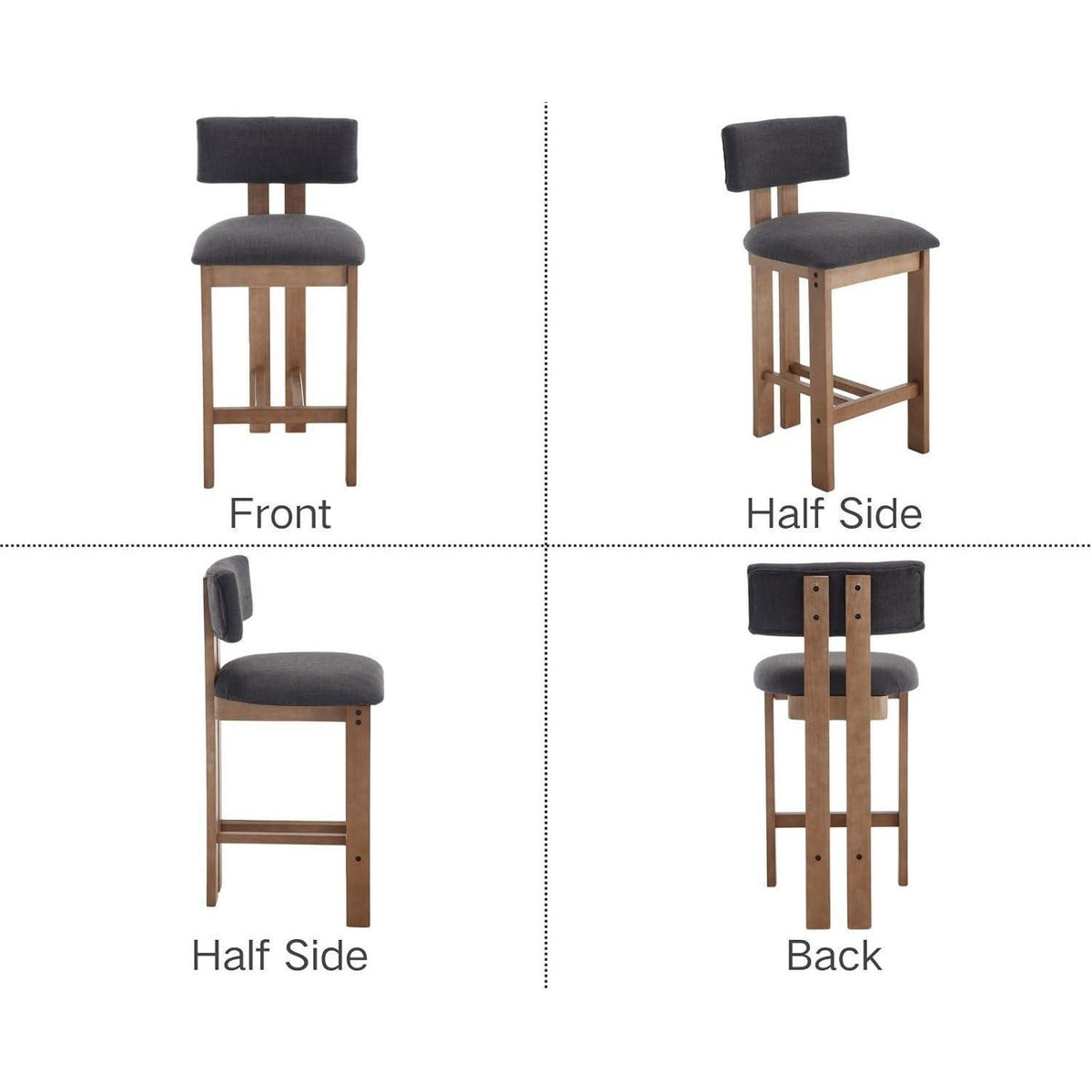 Holz Barhocker Set 2er – Gepolsterte Tresenhocker für Küche & Wohnzimmer
