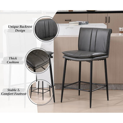 Barhocker Set Grau – Gepolsterte Bistrohocker für Bar & Küche