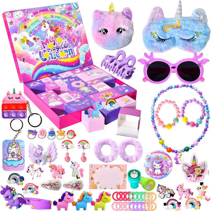 Adventskalender Mädchen 2026: Einhorn Überraschungen mit Schmuck & Haarschmuck