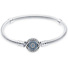 Sterling Silber Schlangen Gliederarmband mit Zirkonia, 19 cm