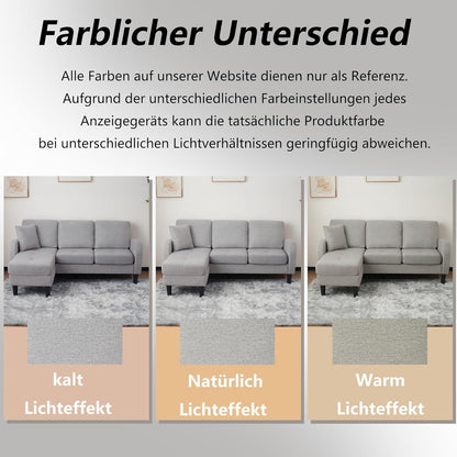 Eckcouch mit Chaiselongue – Grau, Modular & Platzsparend