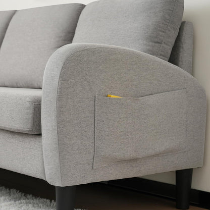 Eckcouch mit Chaiselongue – Grau, Modular & Platzsparend