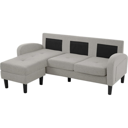 Eckcouch mit Chaiselongue – Grau, Modular & Platzsparend