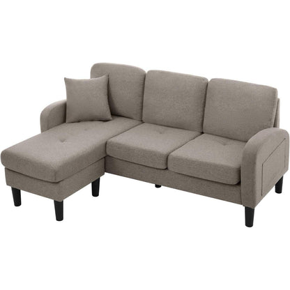 Ecksofa mit Chaiselongue – Dunkelgrau, 3-Sitzer, Modular