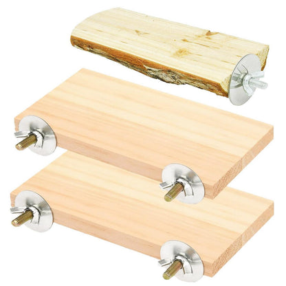 Holz Vogelkäfig Sitzstangen Set mit Plattformen