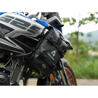 Motorrad Sturzbügeltasche Wasserdicht 6L Carbon Schwarz 2er Set