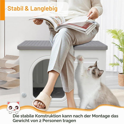 Isoliertes Katzenhaus Outdoor Winterfest mit Flachdach