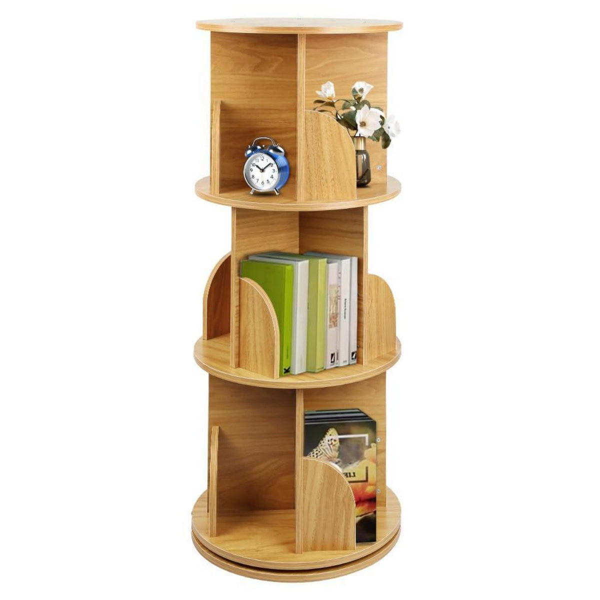 Drehbares Kinderbücherregal mit 3 Ebenen, Holz