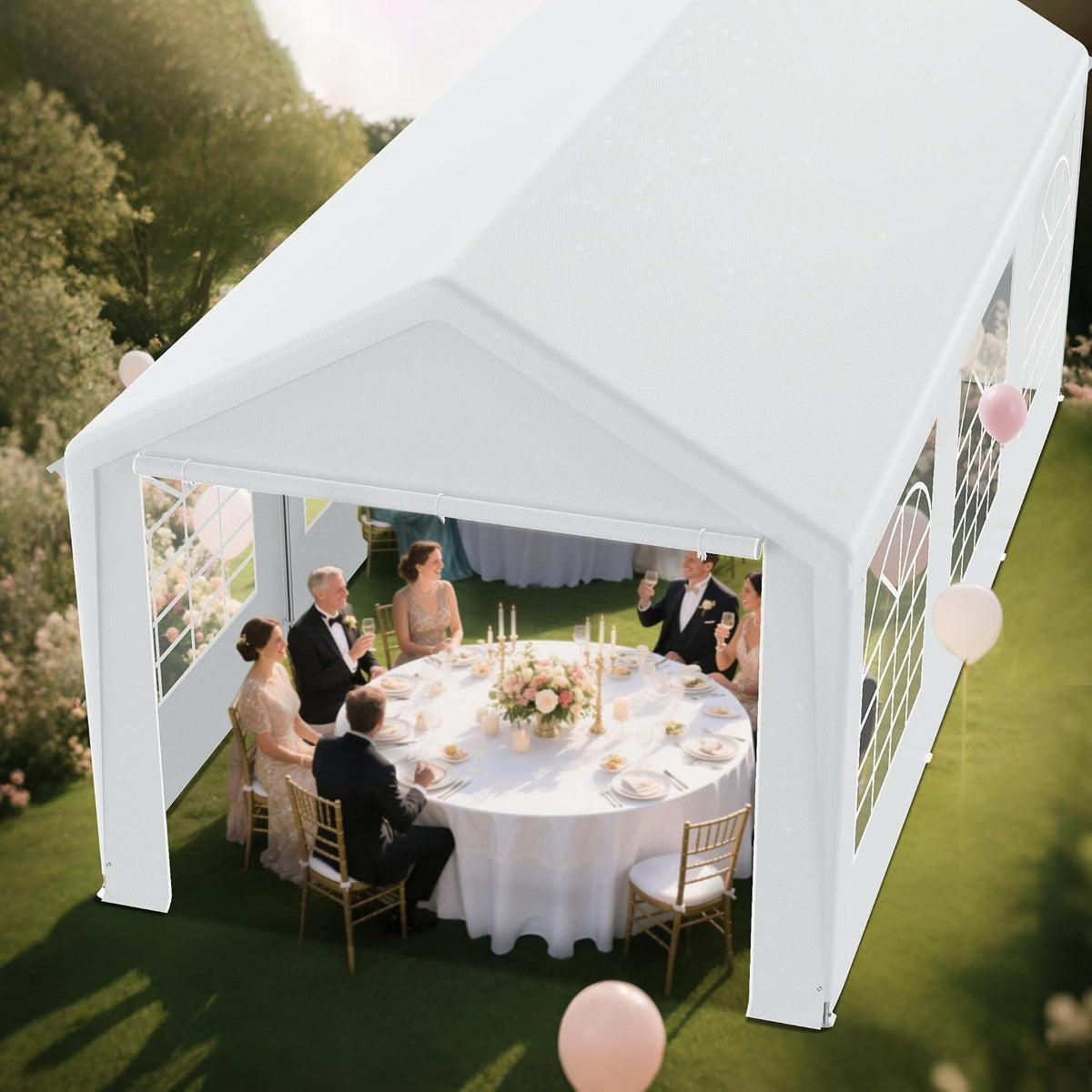 Party Zelt 3x6m Weiß – Wasserdicht & Stabil für Garten & Events
