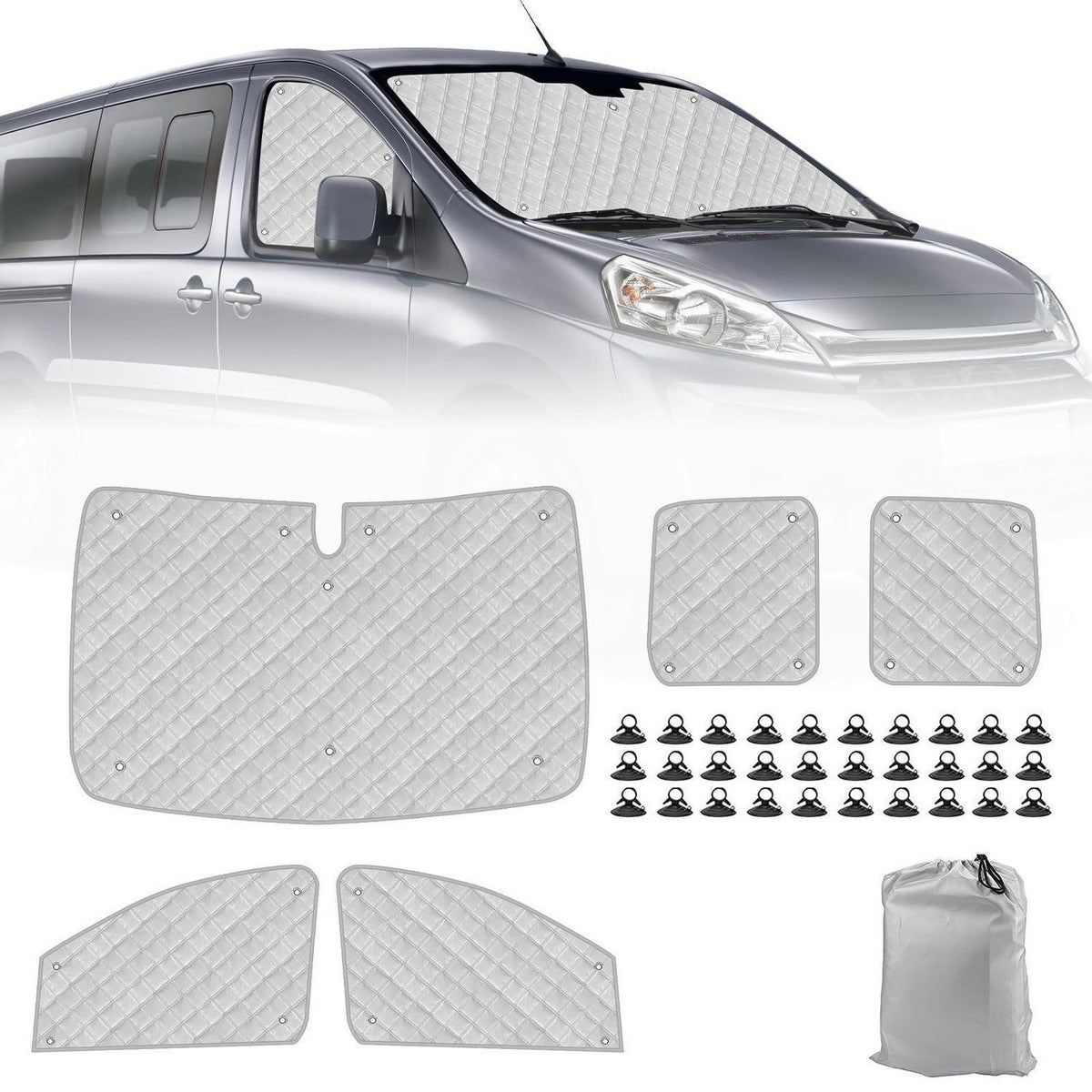 Thermomatte Citroen Dispatch 2006-2016 | 5tlg. Sonnenschutz Set