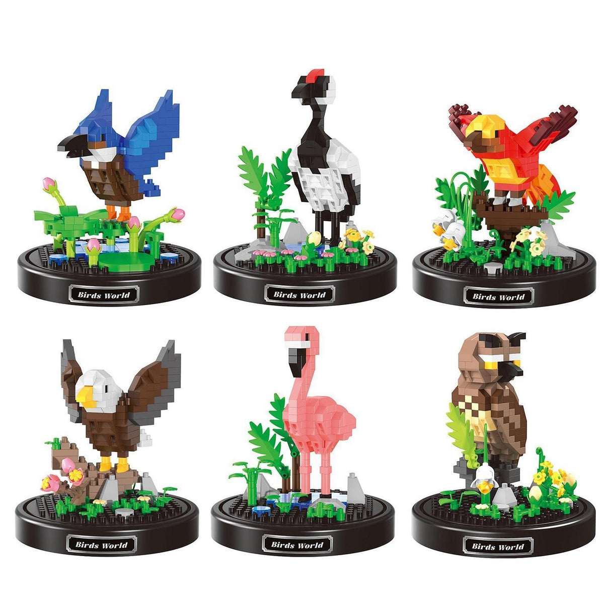 Vogel-Baustein Set – 6 Mini-Modelle zum Selberbauen