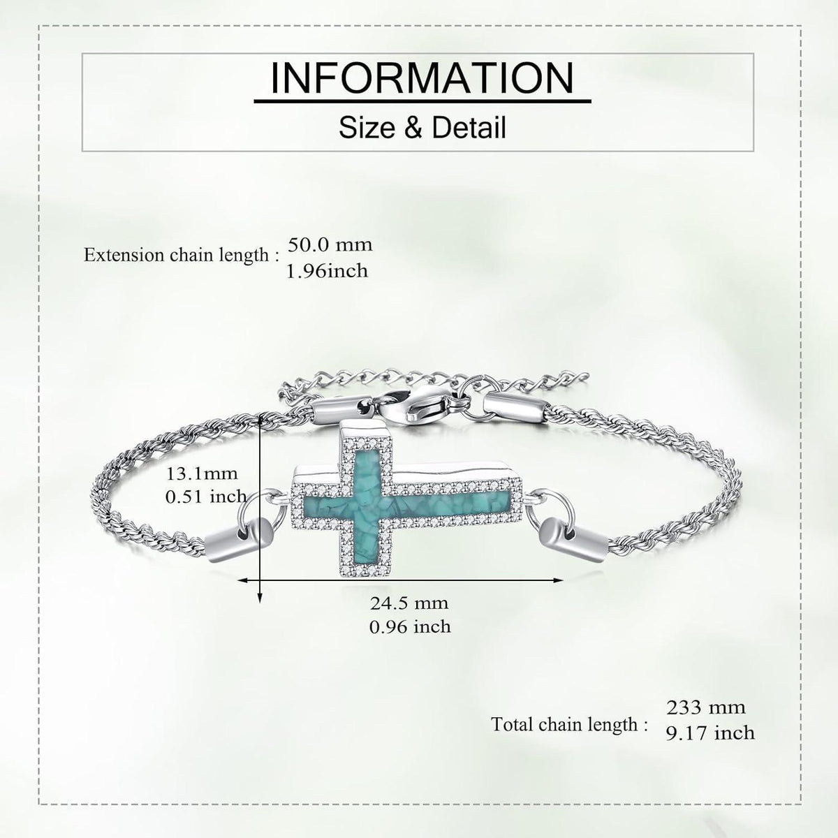 Kreuz Urnenarmband aus Sterling Silber für Asche & Erinnerungen