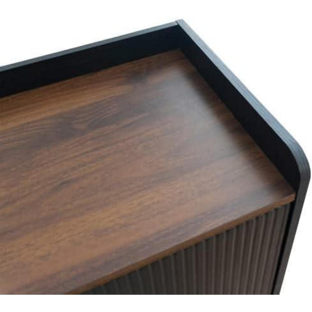 Schwarzer TV Schrank mit Schiebetür & 2 Schubladen (160x40x58cm)