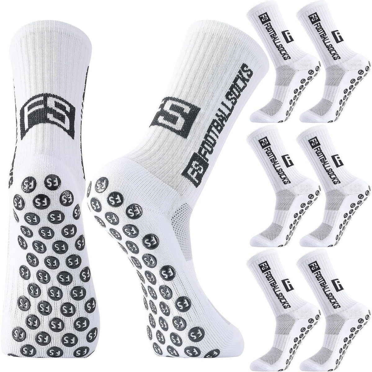 Fußballsocken mit Anti-Rutsch-Grip für Damen & Herren, 3 Paar