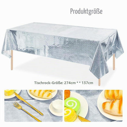 Silber Glitzer Tischdecke Geburtstag – Partydeko für Mädchen & Eurovision