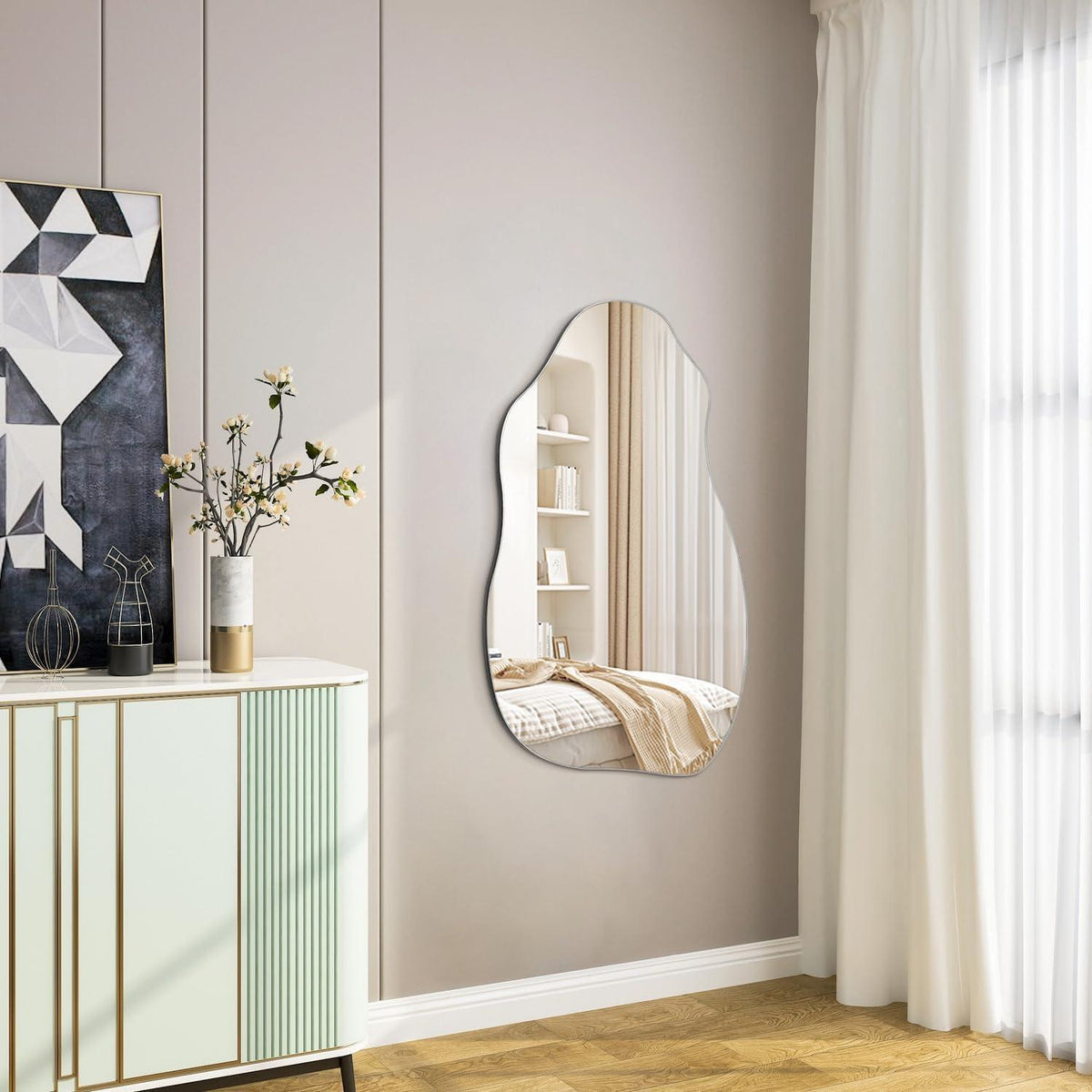 Asymmetrischer Wandspiegel – Moderner Deko Spiegel 60x35 cm