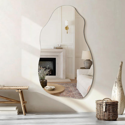 Asymmetrischer Wandspiegel 80x45 cm – Moderner Badezimmer Spiegel